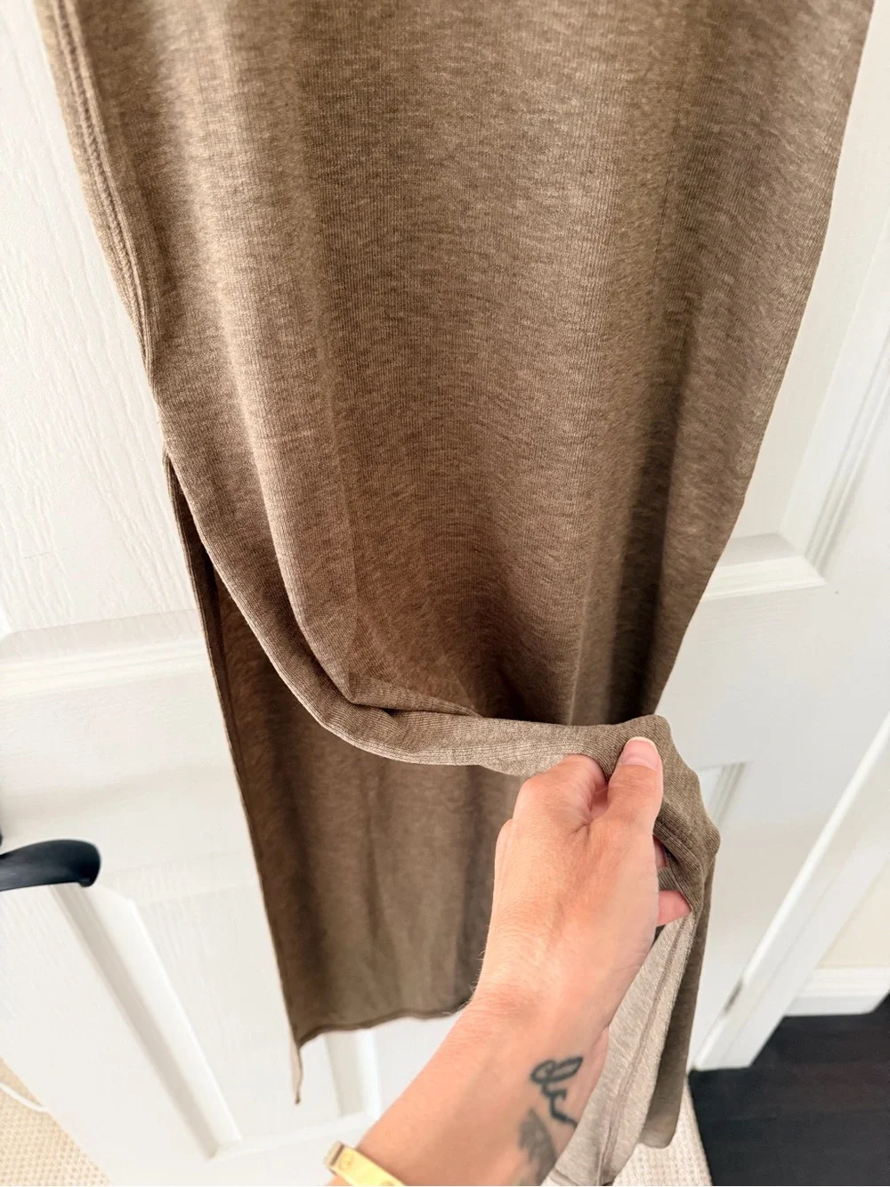 Zara long strappy dress Maxi Dress in Taupe Brown, small - Picture 5 of 7
